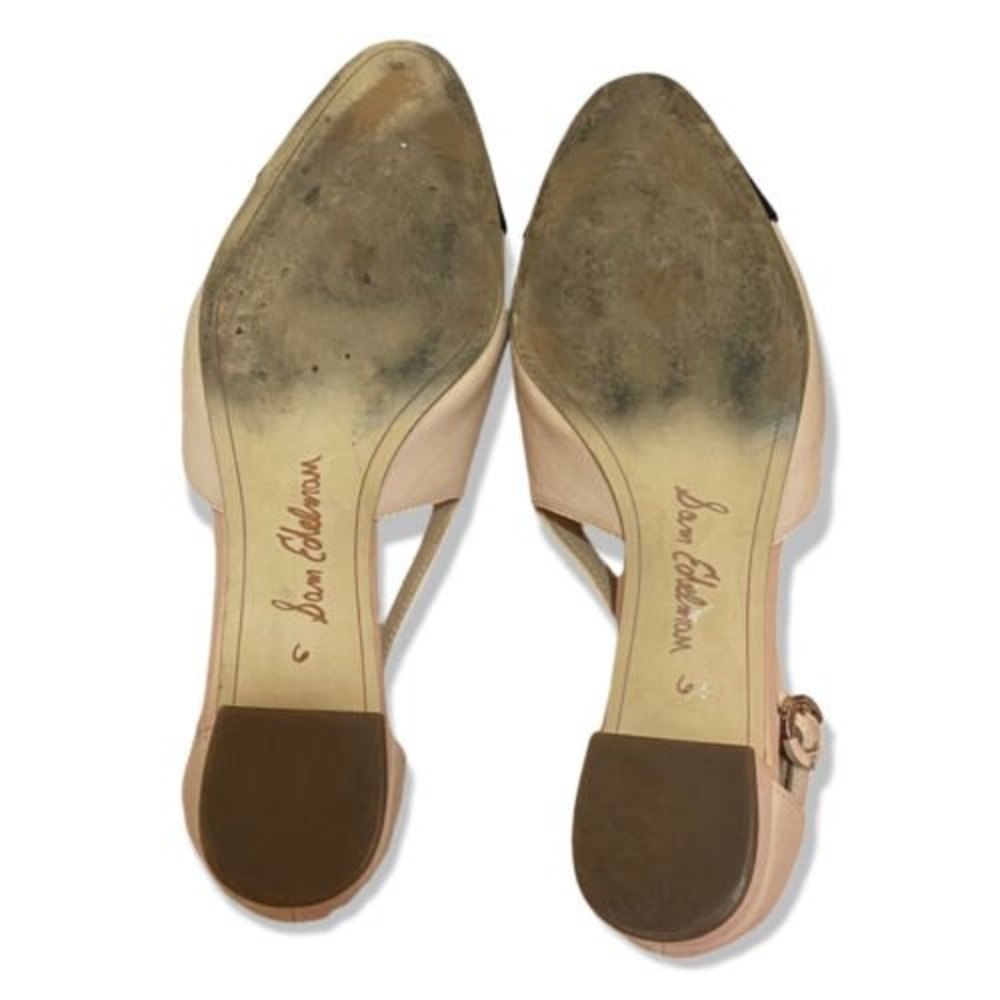 Sam Edelman Cream Black Two Tone Leah Cap Toe Slingback Pump Sandal Size 6 - Picture 11 of 11